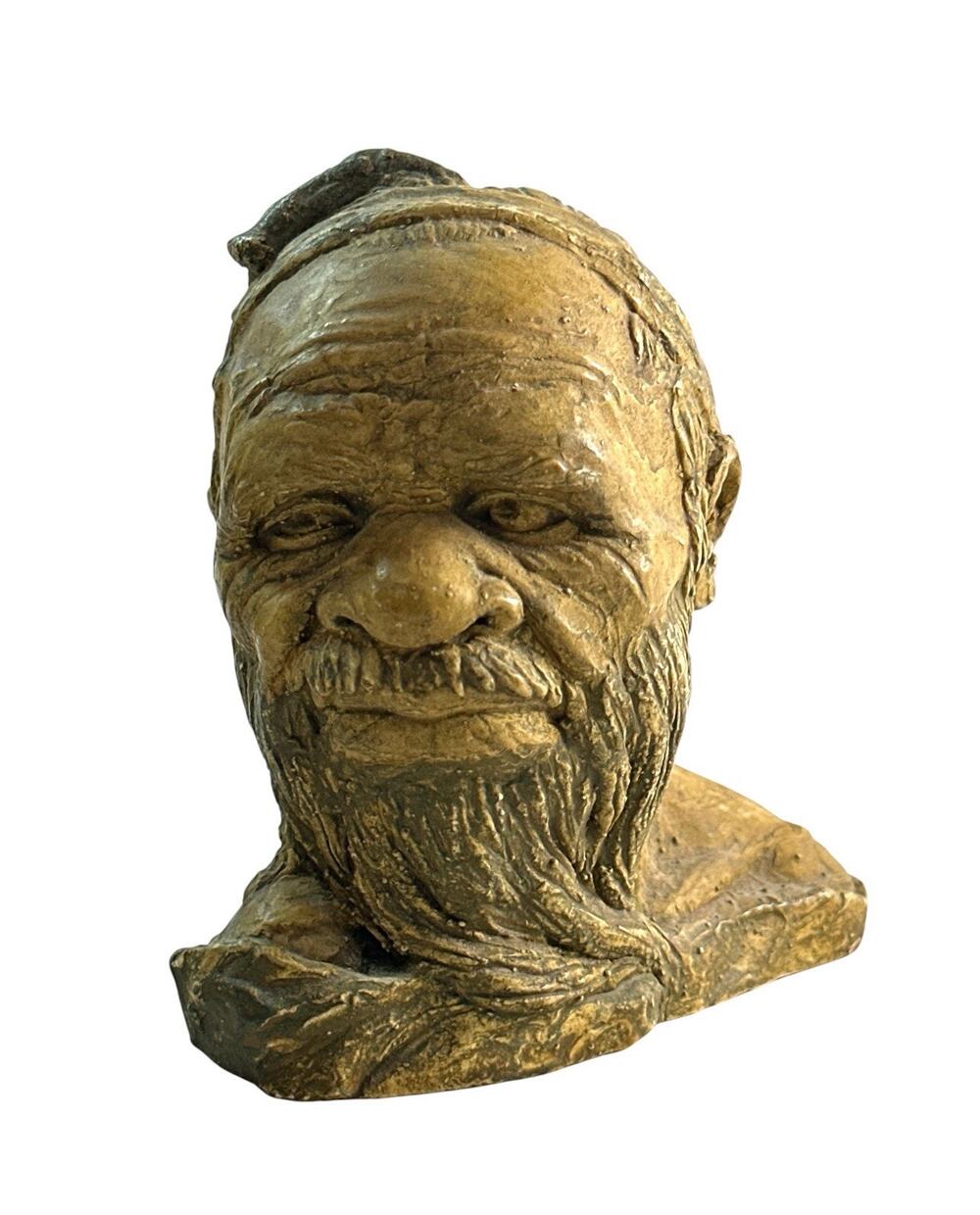 Vintage 1970s Pat Elvins George Beggs Indigenous Australian Elder Bust 4”